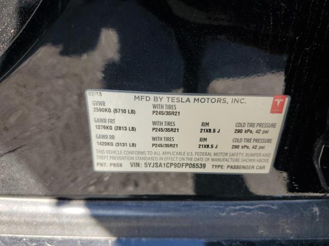 5YJSA1CP9DFP06539 - 2013 TESLA MODEL S Սև լուսանկար 13