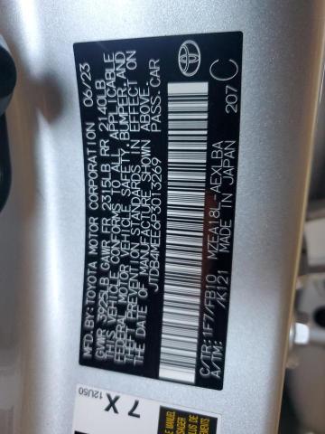 JTDB4MEE6P3013269 - 2023 TOYOTA COROLLA LE ვერცხლისფერი ფოტო 12