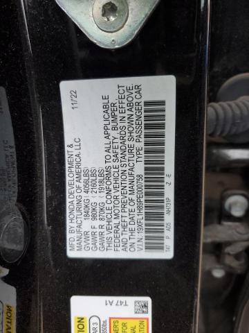 19XFL1H89PE000758 - 2023 HONDA CIVIC SPORT TOURING BLACK photo 12
