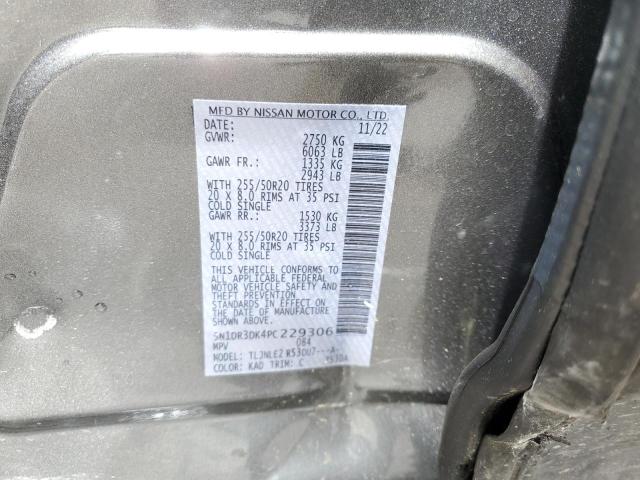 5N1DR3DK4PC229306 - 2023 NISSAN PATHFINDER PLATINUM GRAY photo 13