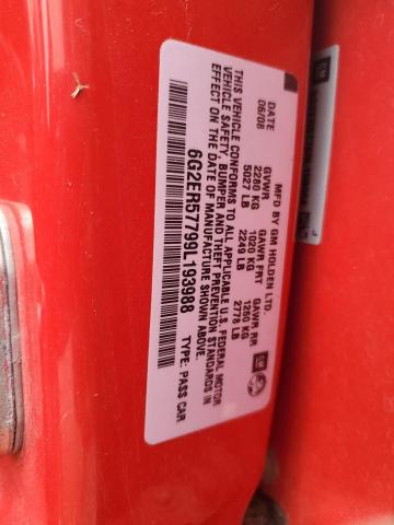 6G2ER57799L193988 - 2009 PONTIAC G8 RED photo 12