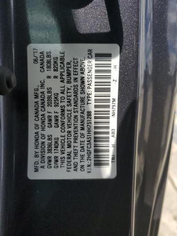 2HGFC3A51HH751288 - 2017 HONDA CIVIC SI GRAY photo 12