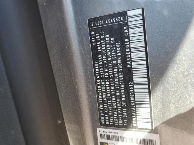 WVWAA7AJ6BW036972 - 2011 VOLKSWAGEN GOLF GRAY photo 13