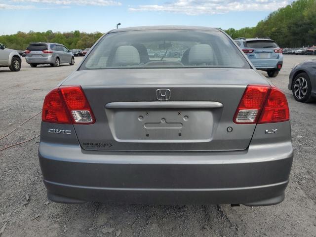 2HGES16545H604938 - 2005 HONDA CIVIC LX GRAY photo 6