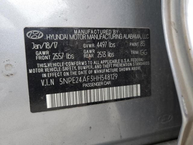 5NPE24AF3HH548129 - 2017 HYUNDAI SONATA SE BLUE photo 13