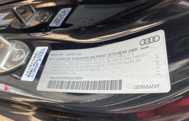 WAUCGAFR5DA026806 - 2013 AUDI S5 PREMIUM PLUS 黑色 照片 10