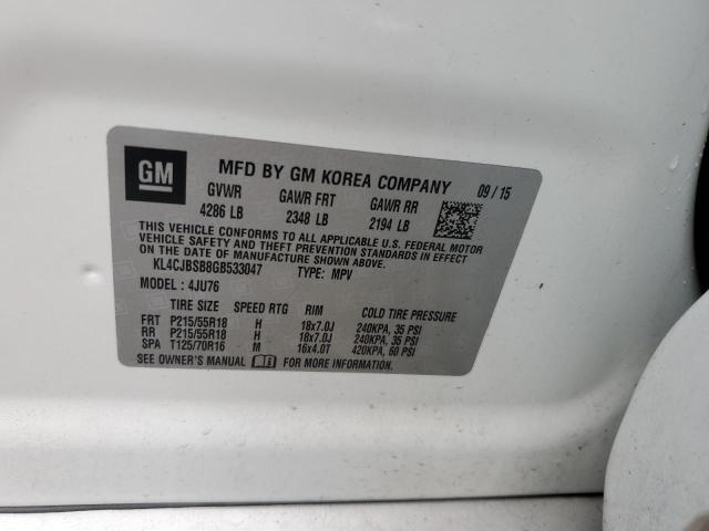 KL4CJBSB8GB533047 - 2016 BUICK ENCORE CONVENIENCE 白色 照片 12