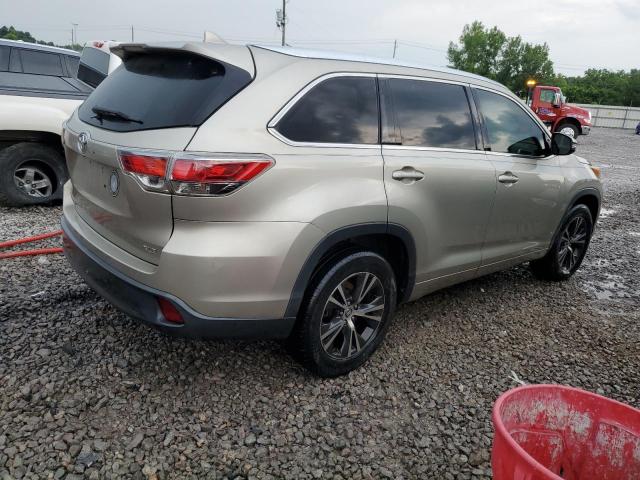 5TDKKRFH1GS125231 - 2016 TOYOTA HIGHLANDER XLE TAN photo 3