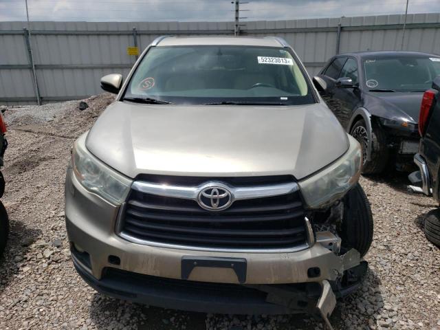 5TDKKRFH1GS125231 - 2016 TOYOTA HIGHLANDER XLE TAN photo 5