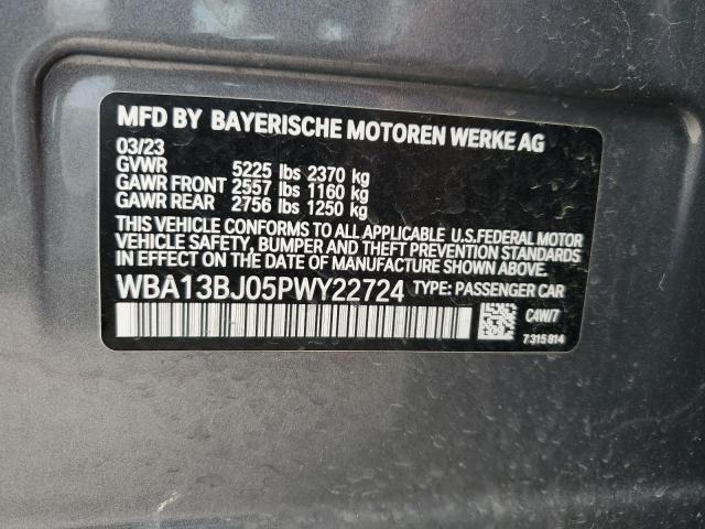 WBA13BJ05PWY22724 - 2023 BMW 530 XI GRAY photo 13