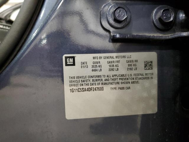 1G11C5SA4DF247600 - 2013 CHEVROLET MALIBU 1LT BLUE photo 12