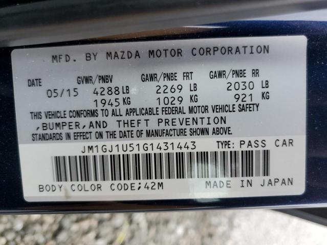 JM1GJ1U51G1431443 - 2016 MAZDA 6 SPORT BLUE photo 12