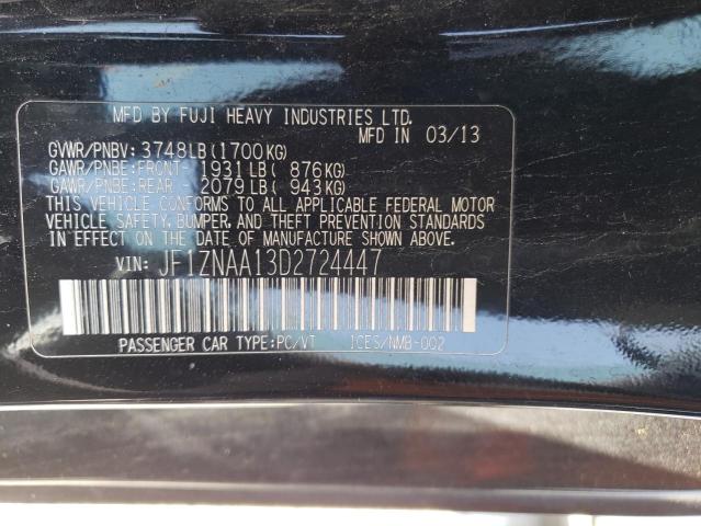 JF1ZNAA13D2724447 - 2013 TOYOTA SCION FR-S შავი ფოტო 12