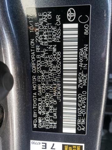 JTDKARFP1H3052908 - 2017 TOYOTA PRIUS PRIM 灰色 照片 12