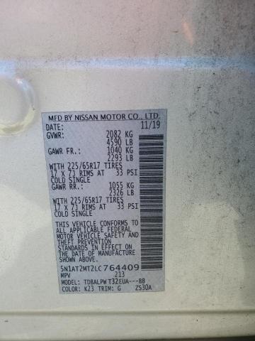 5N1AT2MT2LC764409 - 2020 NISSAN ROGUE S SILVER photo 14