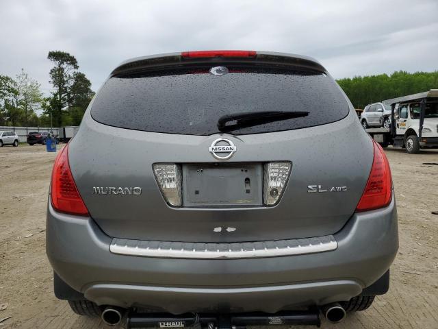 JN8AZ08W47W641926 - 2007 NISSAN MURANO SL GRAY photo 6