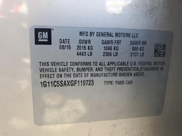 1G11C5SAXGF119723 - 2016 CHEVROLET MALIBU LIM LT 金色 照片 13