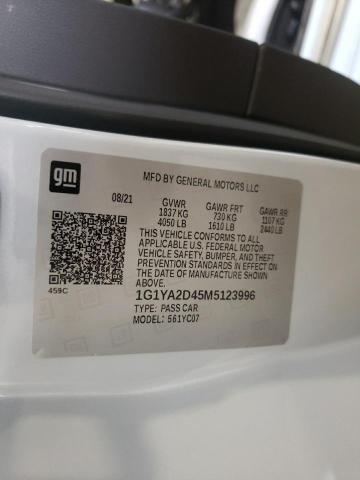 1G1YA2D45M5123996 - 2021 CHEVROLET CORVETTE STINGRAY 1LT GRAY photo 12