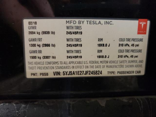5YJSA1E27JF245824 - 2018 TESLA MODEL S Qara foto 12