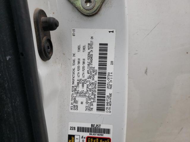 5TFRM5F18FX094816 - 2015 TOYOTA TUNDRA DOUBLE CAB SR/SR5 WHITE photo 12