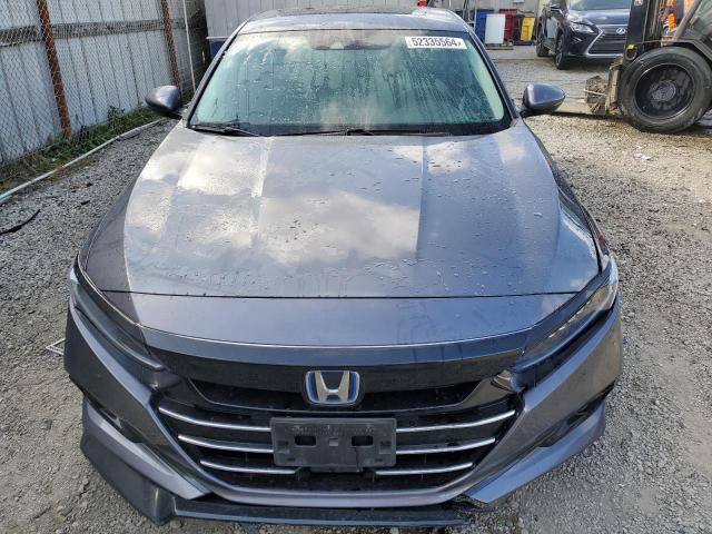 1HGCV3F51NA021672 - 2022 HONDA ACCORD HYBRID EXL GRAY photo 5