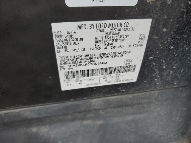 1FM5K8AR0GGC36463 - 2016 FORD EXPLORER POLICE INTERCEPTOR 黑色 照片 14