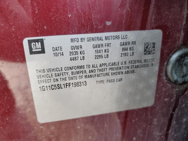 1G11C5SL1FF198313 - 2015 CHEVROLET MALIBU 1LT MAROON photo 12