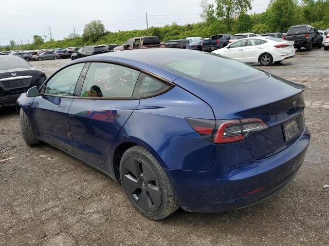 5YJ3E1EA8NF369106 - 2022 TESLA MODEL 3 BLUE photo 2