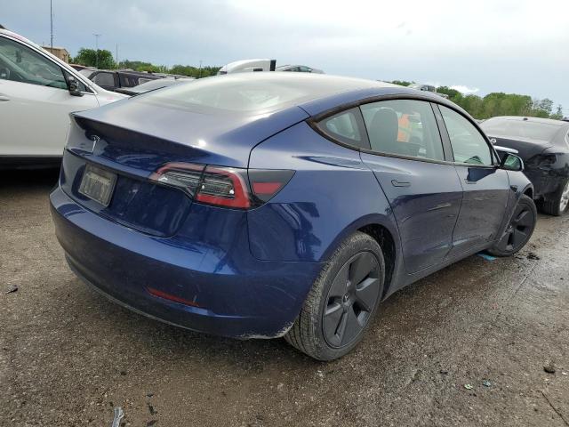 5YJ3E1EA8NF369106 - 2022 TESLA MODEL 3 BLUE photo 3