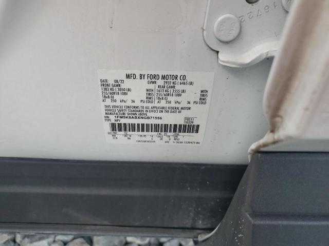 1FM5K8ABXNGB71556 - 2022 FORD EXPLORER POLICE INTERCEPTOR 白色 照片 14