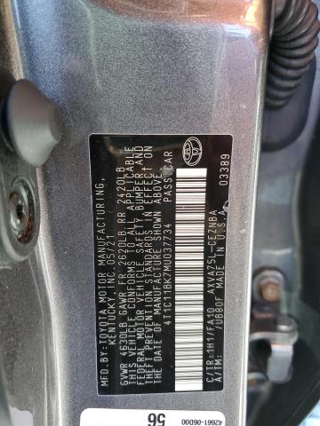 4T1C11BK7MU037734 - 2021 TOYOTA CAMRY LE 灰色 照片 12