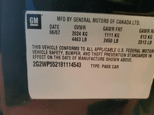 2G2WP522151312734 - 2005 PONTIAC GRAND PRIX 黑色 照片 12