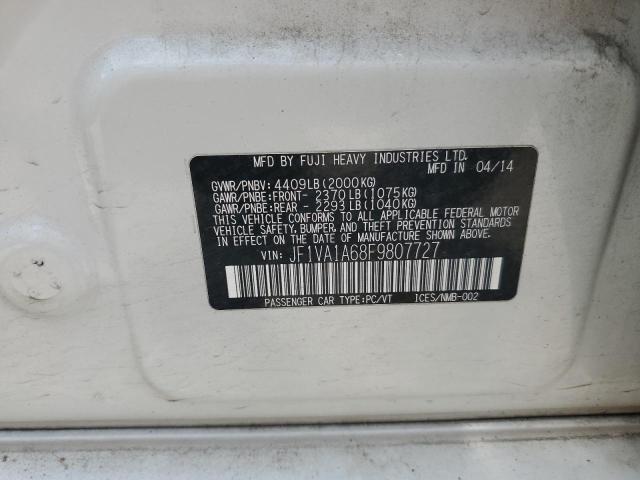 JF1VA1A68F9807727 - 2015 SUBARU WRX WHITE photo 12