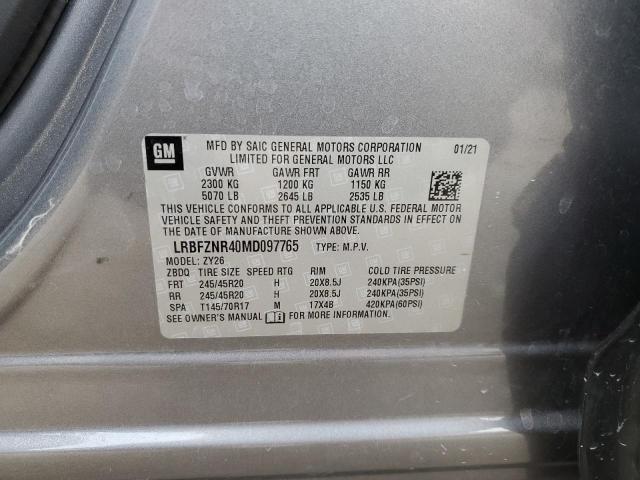 LRBFZNR40MD097765 - 2021 BUICK ENVISION ESSENCE GRAY photo 12