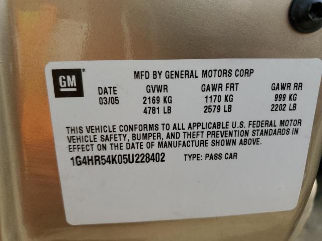 1G4HR54K05U228402 - 2005 BUICK LESABRE LIMITED GOLD photo 12