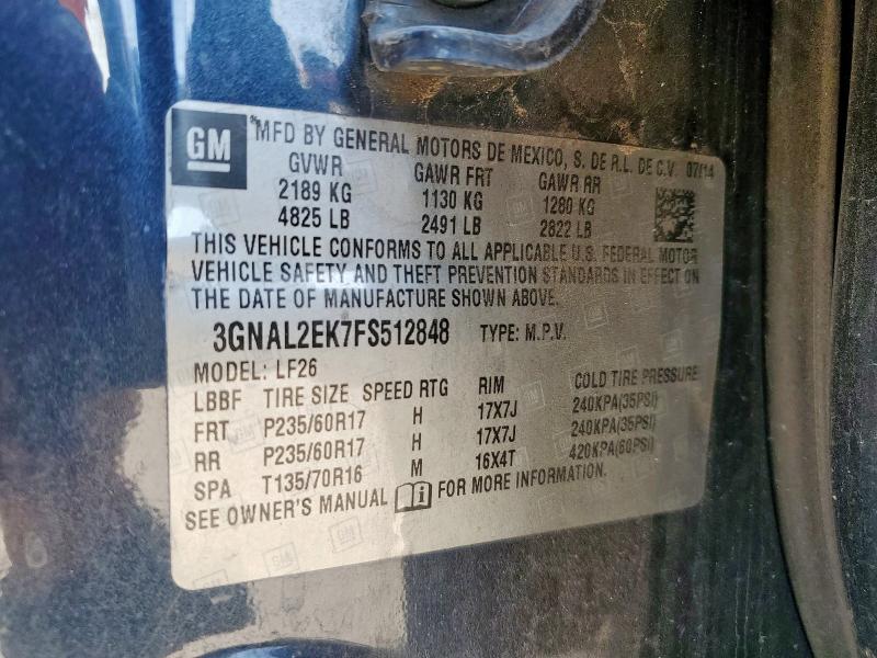 3GNAL2EK7FS512848 - 2015 CHEVROLET CAPTIVA LS 蓝色 照片 13