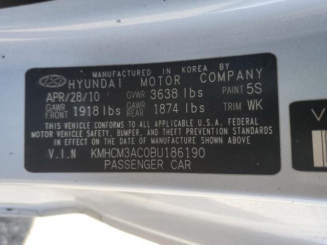 KMHCM3AC0BU186190 - 2011 HYUNDAI ACCENT GL SILVER photo 12