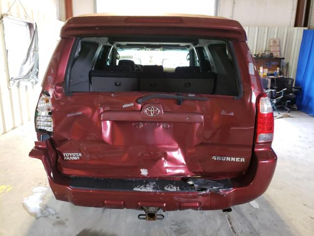 JTEBU14R178085305 - 2007 TOYOTA 4RUNNER SR5 MAROON photo 6