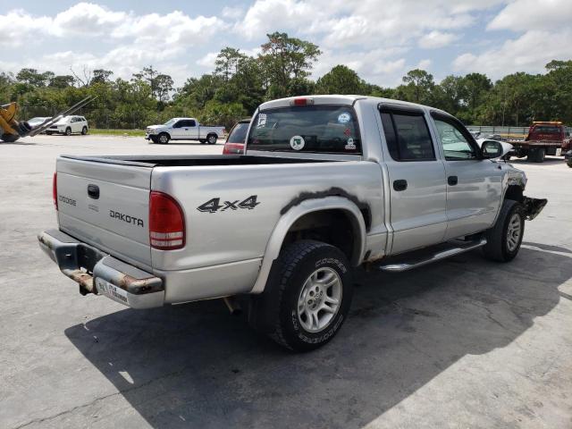 1D7HG38N33S323229 - 2003 DODGE DAKOTA QUAD SPORT SILVER photo 3