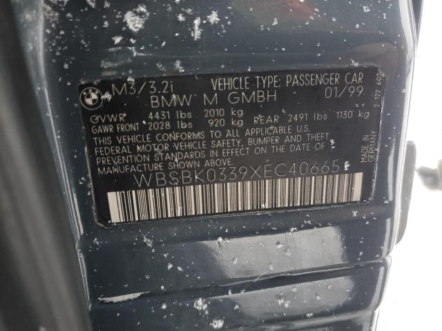 WBSBK0339XEC40665 - 1999 BMW M3 AUTOMATIC GRAY photo 13