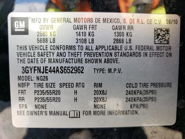 3GYFNJE44AS652962 - 2010 CADILLAC SRX PERFORMANCE COLLECTION Қара фото 13