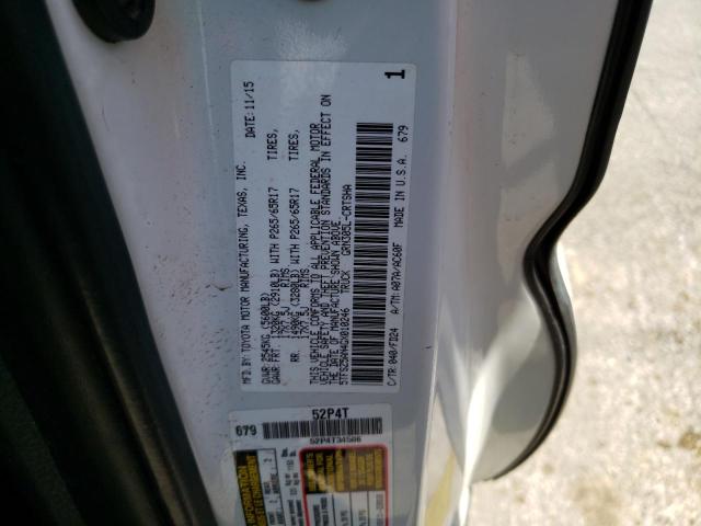 5TFSZ5AN4GX010246 - 2016 TOYOTA TACOMA ACCESS CAB თეთრი ფოტო 12