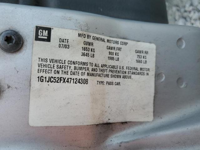 1G1JC52FX47124308 - 2004 CHEVROLET CAVALIER SILVER photo 13