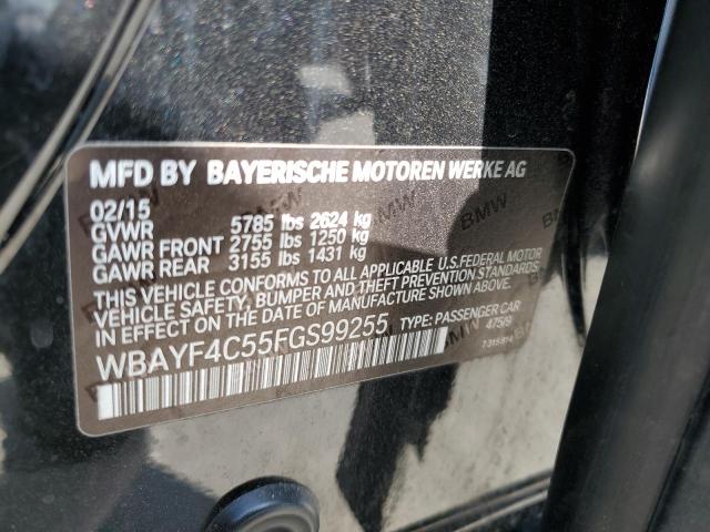 WBAYF4C55FGS99255 - 2015 BMW 740 LXI BLACK photo 12