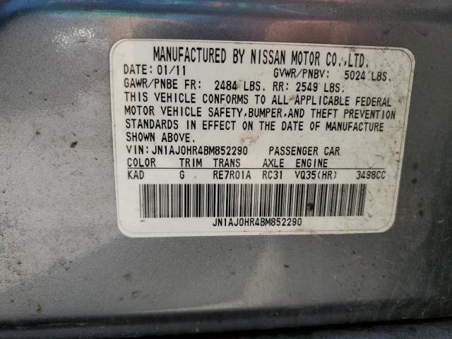 JN1AJ0HR4BM852290 - 2011 INFINITI EX35 BASE Արծաթագույն լուսանկար 13