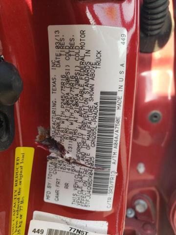 5TFJU4GN6DX042025 - 2013 TOYOTA TACOMA DOUBLE CAB PRERUNNER RED photo 12