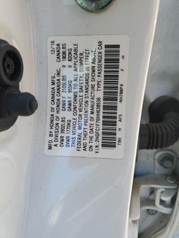 2HGFC1F76HH638936 - 2017 HONDA CIVIC EXL თეთრი ფოტო 12