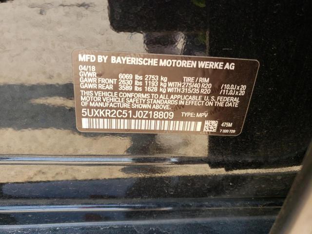 5UXKR2C51J0Z18809 - 2018 BMW X5 SDRIVE35I BLACK photo 13