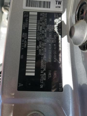 5TDGZRAH5LS502887 - 2020 TOYOTA HIGHLANDER XLE SILVER photo 12