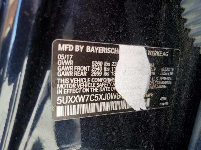 5UXXW7C5XJ0W64139 - 2018 BMW X4 XDRIVEM40I BLACK photo 13